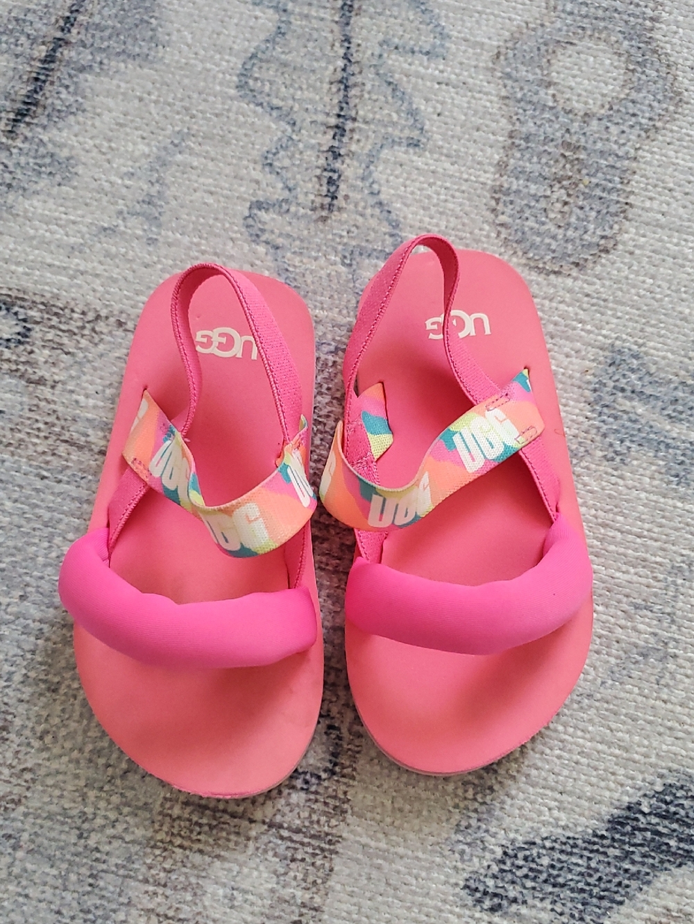UGG Zuma Sling Baby Girls Sandals Taffy Pink Sz6/7